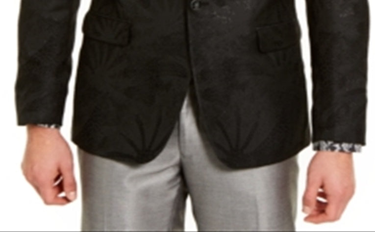 Tallia Men's Classic Shimmer Shawl Collar Suit Jacket Black Size 42