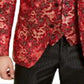Tallia Men's Short Qipao Dragon Jacquard Peak Lapel Blazer Red Size 40