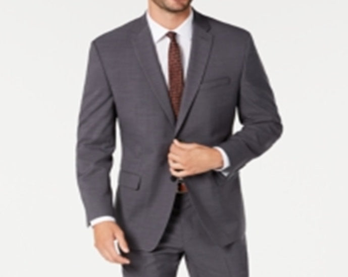 Marc New York Men's Modern Fit Stretch Solid Suit Gray Size 46