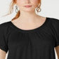 Style & Co Women's Tiered Flutter Sleeve Top Black Size Medium