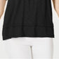 Style & Co Women's Tiered Flutter Sleeve Top Black Size Medium