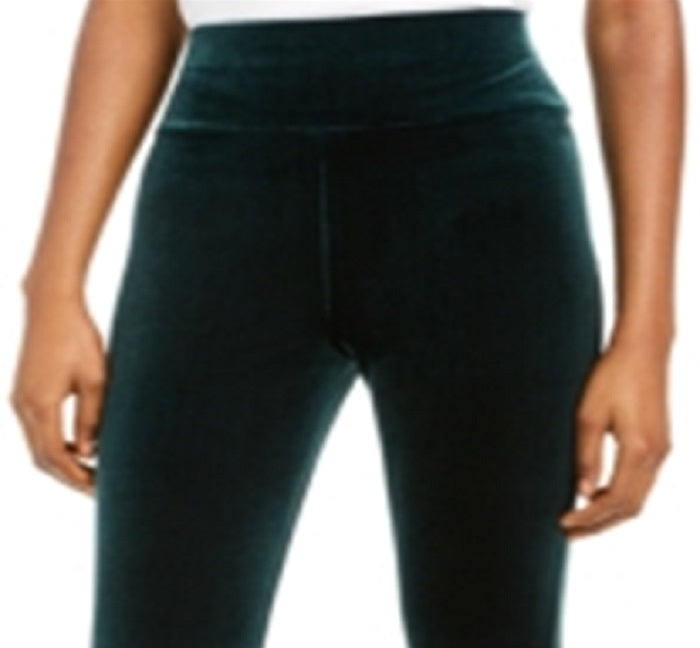 INC International Concepts Women's Velvet Pull on Skinny Pants Green Size 6