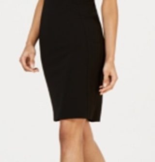 Calvin Klein Women's Petal Sleeve Above the Knee Dress Black Size 6Petite