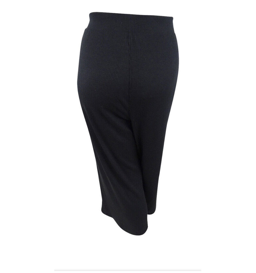 Ideology Women's Ribbed Culottes Black Size XL
