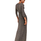 Calvin Klein Women's 3/4 Sleeve Full Length Body Con Formal Dress Black Size 10