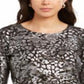 JM Collection Women's Gel Dot Jacquard Top Black Size XX-Large