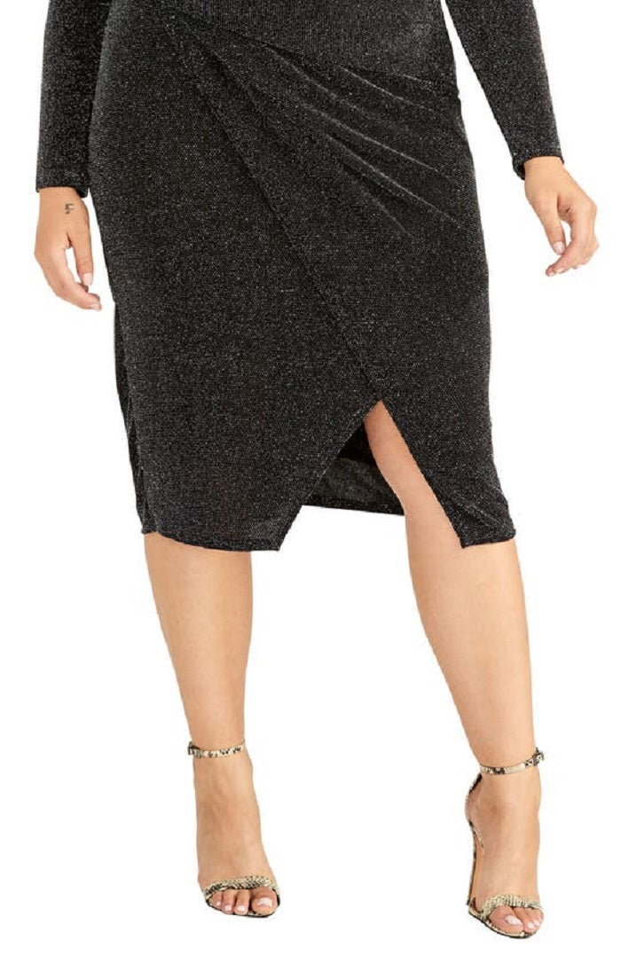 Rachel Roy Women's Trendy Sparkle Faux Wrap Dress Size 20W