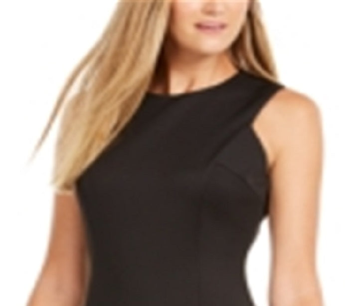 Donna Ricco Women's Sleeveless Scoop Neck Short Sheath Evening Dress Black Size 6