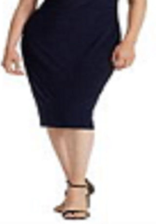 Ralph Lauren Women's Short Sleeve Below the Knee Dress Blue Size 6