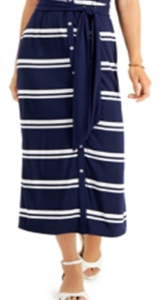 Charter Club Women's Striped Maxi Dress Blue Size XX-Large