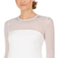 Calvin Klein Women's Sheath Studded Mesh Sleeve Dress White Size 4