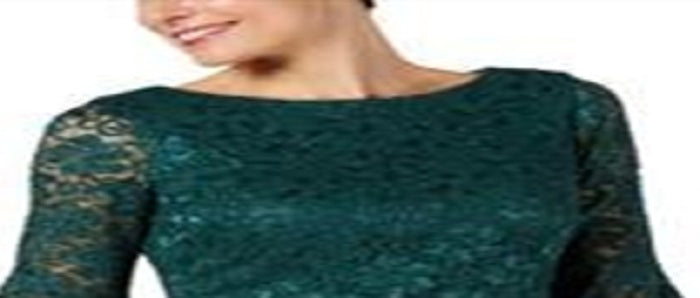 Jessica Howard Women's Bell Sleeve Above the Knee Sheath Dress Green Size 10