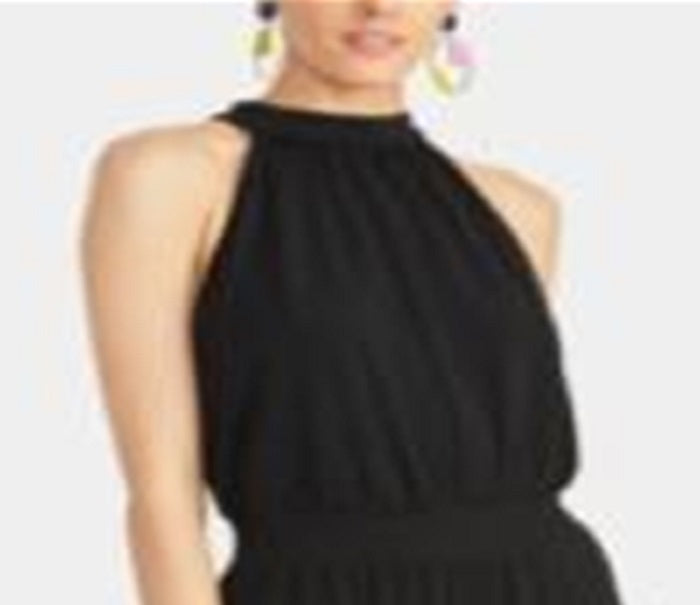 Rachel Roy Women's Halter Maxi Fit Flare Dress Black Size Small