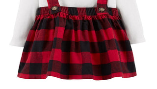 Carter's Girl's Infant Bodysuits Plaid Bodysuit & Red Plaid Skirt Red Size 12MOS