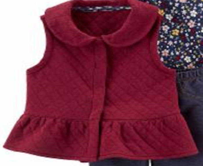 Carter's Girl's 3 pc Legging Set Baby Red Size NEWBORN