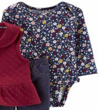 Carter's Girl's 3 pc Legging Set Baby Red Size NEWBORN