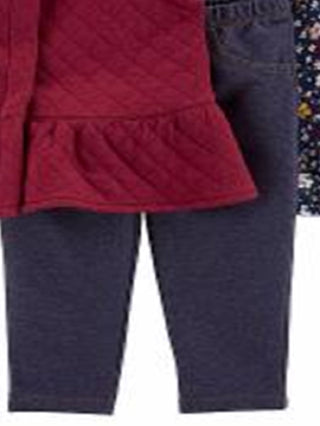Carter's Girl's 3 pc Legging Set Baby Red Size NEWBORN