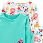 Carter's Girl's Sleep Bottoms Print Mint Penguin Two Pair Pajama Set Blue Size 2T