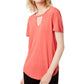Bar III Women's Keyhole Top -Pink Size S