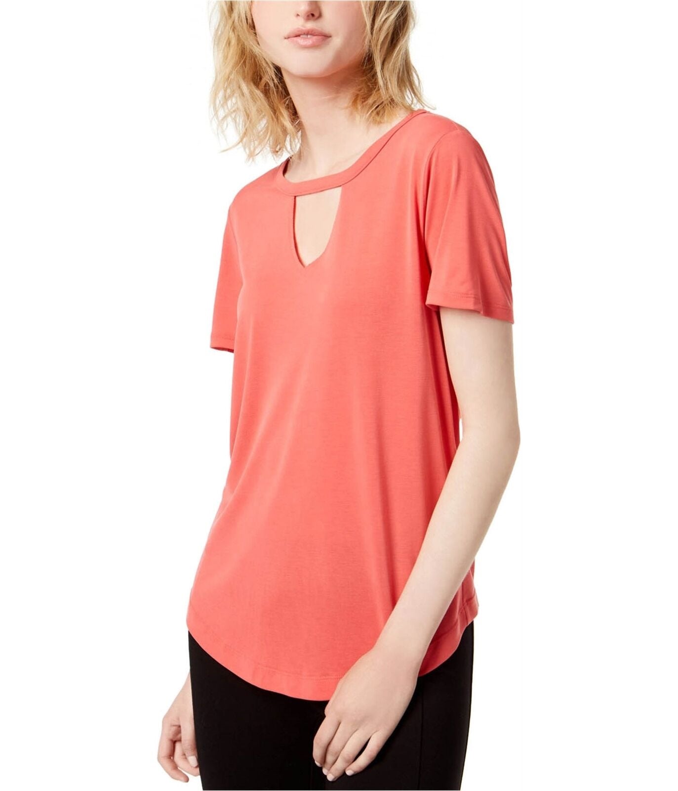 Bar III Women's Keyhole Top -Pink Size S