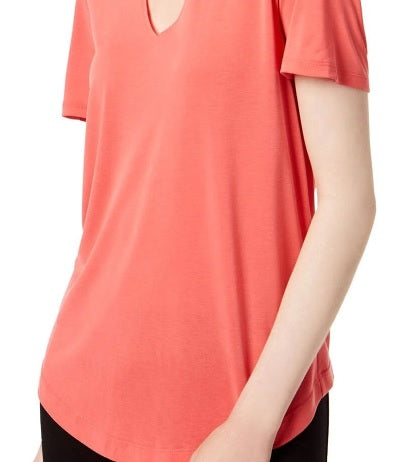 Bar III Women's Keyhole Top -Pink Size S