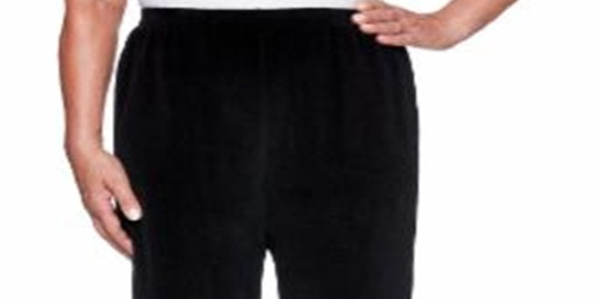 Alfred Dunner Women's Idea Velour Pants Black Size Petite