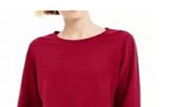 Karen Scott Women's Sweater Medium Fleece Solid Pullover Red Size Medium