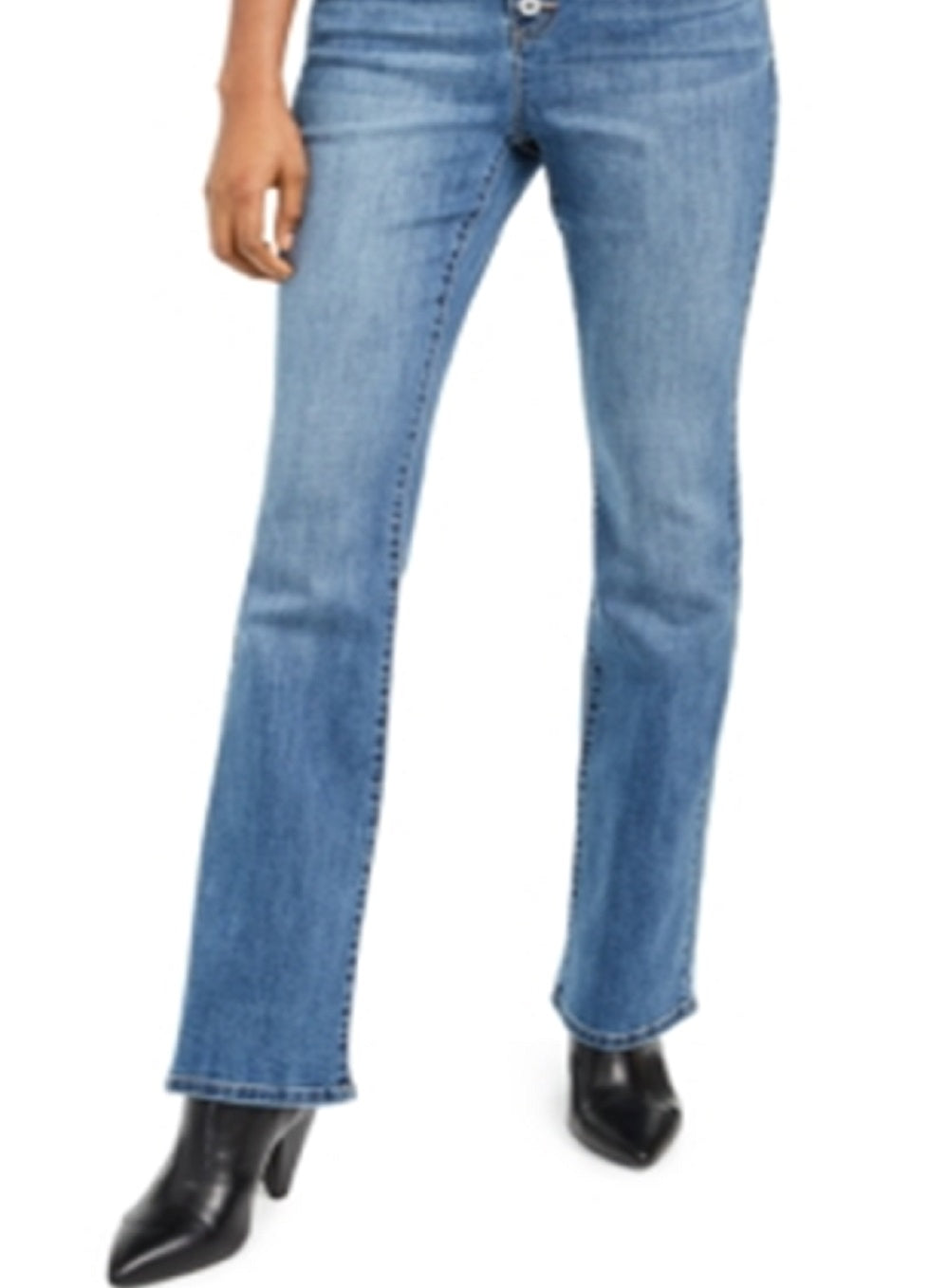 INC International Concepts Women's High Rise Button Fly Bootcut Jeans Blue Size 6