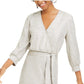 City Studios Junior's Surplice A Line Dress Gray Size 0