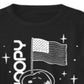 Peanuts Big Boy's Snoopy in Space T-Shirt Black Size Small