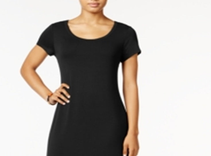 Style & Co Women's Scoop Neck Maxi Dress Black Size Petite