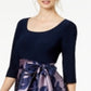 R & M Richards Women's Floral Scoop Neck Below the Knee Party Hi Lo Dress Blue Size 14