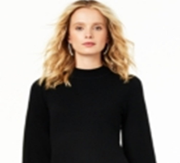 Charter Club Women's Mock Neck Cashmere Sheath Dress Black Size Medium