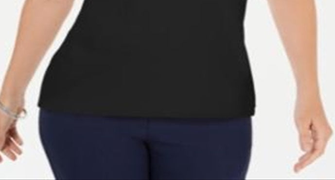 Karen Scott Women's Solid T-Shirt Black Size Small