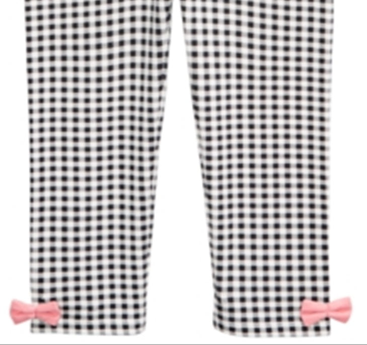 First Impressions Baby Girl's Gingham Bow Leggings White Size 24MOS