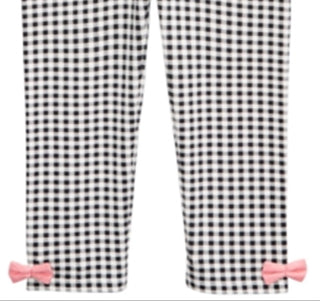 First Impressions Baby Girl's Gingham Bow Leggings White Size 24MOS