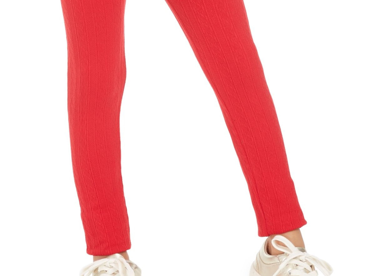 Epic Threads Little Girl's Cable Knit Leggings Red Size 6X