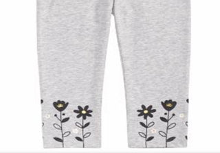 First Impressions Baby Girl's Floral Hem Leggings Gray Size 24MOS