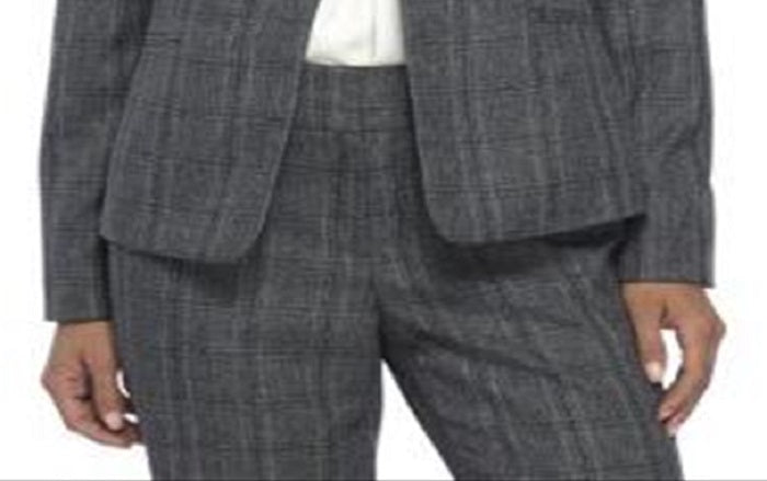 Kasper Women's Notch Collar Plaid One Button Jacket Blazer Green Size 16