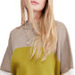 Free People Women's Color Block Long Sleeve Mock Sweater Green Size Large