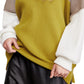 Free People Women's Color Block Long Sleeve Mock Sweater Green Size Large