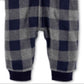 Carter's Boy's Plaid Buffalo Check Polar Bear Ears Hooded Fleece Playsuit Gray Size 3MOS