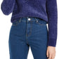 Bar III Women's Eyelet V Neck Crop Sweater Purple Size X-Small
