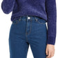 Bar III Women's Eyelet V Neck Crop Sweater Purple Size X-Large