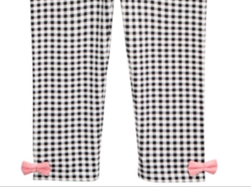 First Impressions Baby Girl's Gingham Bow Leggings White Size 12MOS