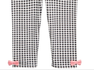 First Impressions Baby Girl's Gingham Bow Leggings White Size 12MOS