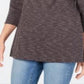 Karen Scott Women's Boat Neck Space Dyed Top Black Size Small
