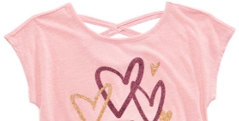 Epic Threads Big Girl's Scribble Heart T-Shirt Pink Size Medium