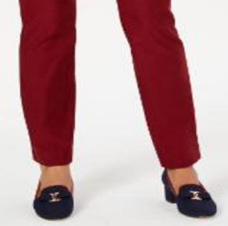 Charter Club Women's Cambridge Skinny Pull on Tummy Control Pants Red Size 10