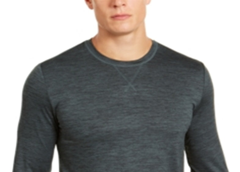 32 Degrees Men's Heather Long Sleeve Crew Neck Classic Fit Henley Shirt Green Size S